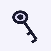 A line-drawn key on a lilac tile